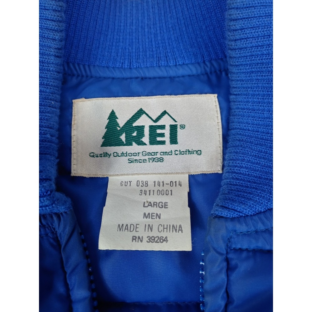 Vintage REI Puffer Vest Mens Large Blue Full‎ Zip Gorpcore 80s 90s Outdoor Puffy - Picture 5 of 8